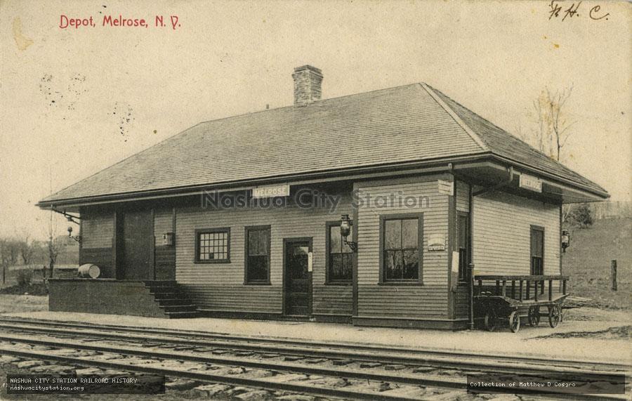 Postcard: Depot, Melrose, New York